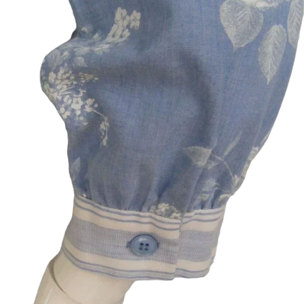 CALIFORNIA GIRL Dress, 12, Blue/White, Floral & Striped, Flat Ruffle, Belt - Picture 5 of 15